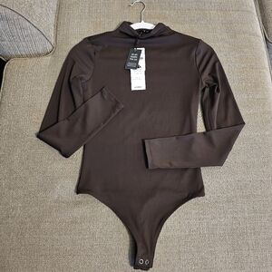 Express Brown Body Contour High Compression Neutral Bodysuit Size XS
